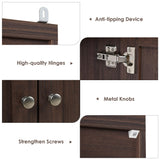 FACBOTALL 71.3'' Tall Bookcase with Glass Doors, Farmhouse Book Shelf with Adjustable Shelf, Tall Bookshelf with Storage, Bookshelves and Bookcases with 5 Tier Display Storage for Living Room, Brown FACBOTALL