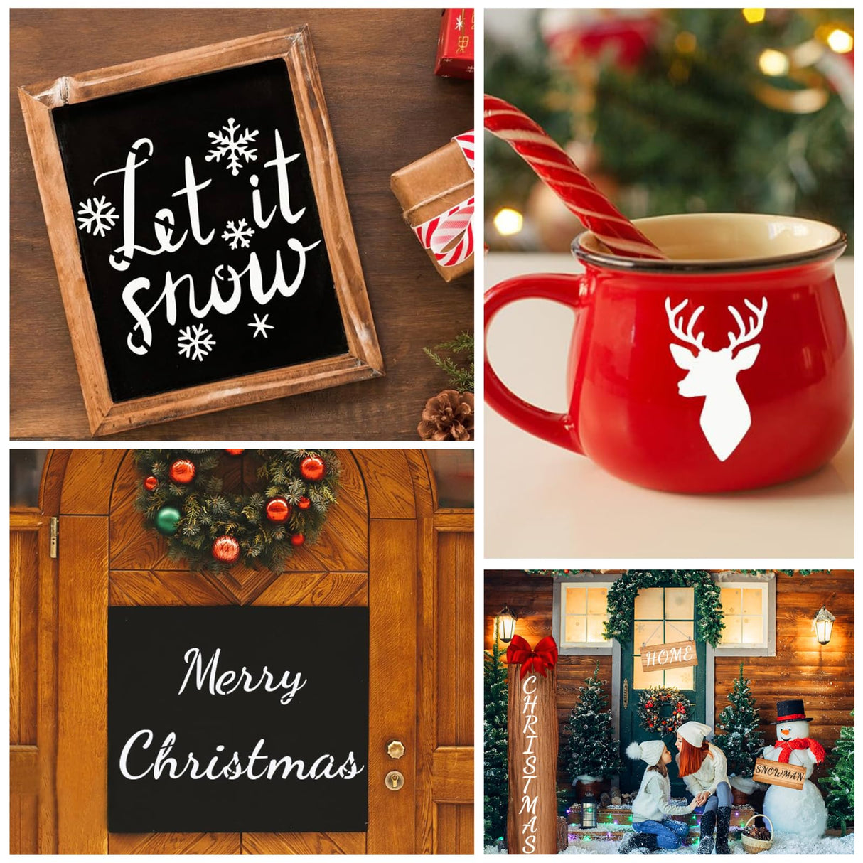 Stencils for Painting, 45 Pack, 8.27x5.52 Inch, Reusable Plastic Large Letter Stencils for Painting on Wall, Wood, Fabric, Rock, Chalkboard, Signage, Art Projects Lofivilra