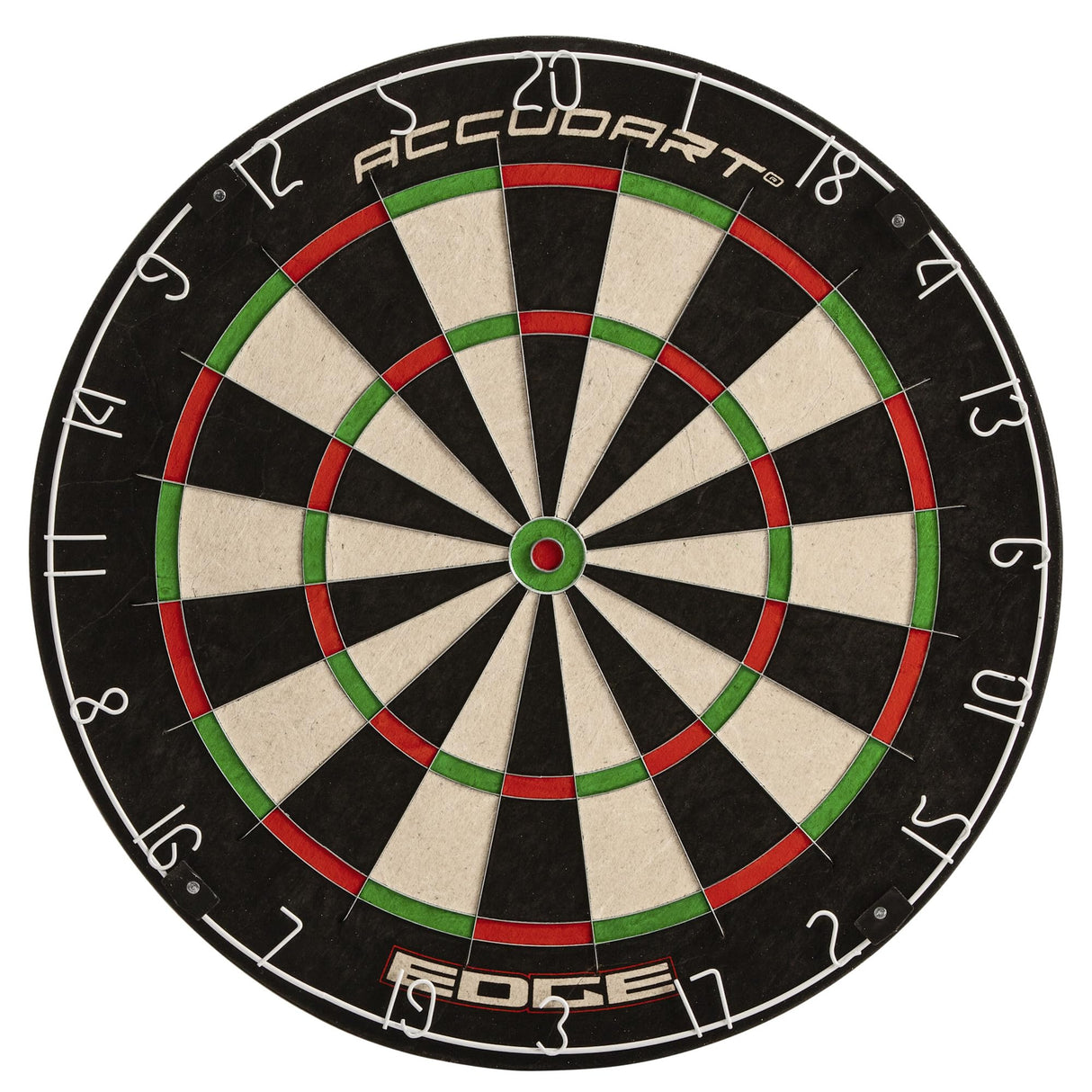 Accudart Edge Bristle Dartboard - Razor Thin Spider Wire Reduces Bounce Outs - Premium Brazilian Sisal - Advanced Metal Number Ring - Increased Playing Area - Super Thin Bullseye Accudart