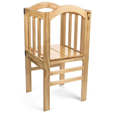 True Tot Toddler Tower - Folding Montessori Kitchen Stool for Children | Safety Rail & Non-Slip Rubber Feet | Adjustable Height | Solid Wood Construction Supports up to 100 lbs | Foldable for Storage True Growth Play - Learn - Grow