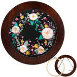 XEmbro 8 Inch Wood Embroidery Hoop Frame, Round Wood Embroidery Display with 8 Inch Embroidery Hoop for Finished Cross Stitch or DIY Art Craft Sewing Ornaments XEmbro
