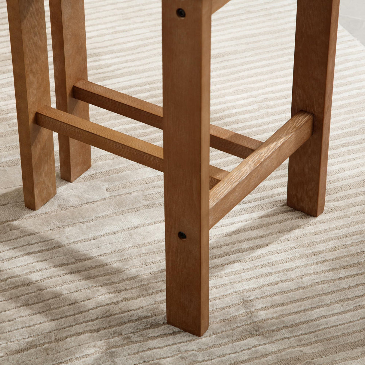 DM Furniture 26" Mid Century Modern Counter Bar Stools for Kitchen Island Farmhouse Wooden Counter Height Barstools Set of 4 with Linen Fabric Curved Back for Patio/Home Bar/Balcony, Beige DM Furniture