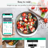 Arboleaf Smart Food Kitchen Scale, 22lb Digital Food Scale with Nutritional Calculator, USB Rechargeable, Smart Weighing with App for Macro, Keto, Calorie, Cooking, Grams and Ounces, 0.1oz/0.5g, White arboleaf