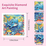 PERFECTSIGHT Cute 5D Diamond Art Kits with Wooden Frame, Kawaii DIY Painting Art for Adults Teen, Diamond Arts and Crafts Sets, Big Gem Full Drill Diamond Dots for Women Beginners (Whale) PERFECTSIGHT