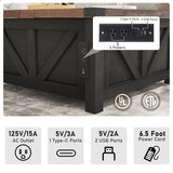 jimeimen Farmhouse Lift Top Coffee Table with Storage, Wood Square Center Table with Charging Station&USB Ports, Living Room Central Table w/Large Hidden Space, for Living Room, Bedroom,Home Office jimeimen