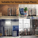 Prometis Gun Storage Racks Indoor - Freestanding Floor Wooden Rifle Standing Rack, Vertical Shotgun Storage Solutions and Gun Room Display Stand, 9 Slots Adjustable Height for up to 9 Long Guns Prometis