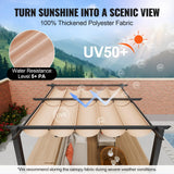 VEVOR 10'x10' Outdoor Retractable Pergola with Canopy, Aluminum Pergola with Retractable Canopy, Modern Pergola with Sun Shade Canopy for Patios, Gardens, Decks, Backyards (Beige) VEVOR
