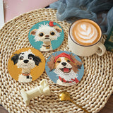 cupmod Cute Dog Diamond Art Painting Coasters Kit, 8 Pieces Puppy Diamond Art Coasters with Holder, DIY Dog Diamond Coasters for Beginners cupmod