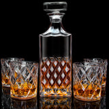LIGHTEN LIFE Whiskey Decanter Set,Italian Style Decanter Set with 4 Glasses in Gift Box,Crystal Bourbon Decanter Set for Scotch,Liquor,Whiskey Decanter Set for Men and Women LIGHTEN LIFE