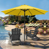 JEAREY 10ft Olefin Patio Umbrellas Outdoor Umbrella with Auto Tilt Crank System,Market Table Umbrella 8 Sturdy Ribs UV Protection Fade-Resistant for Pool Deck Garden Backyard,Yellow JEAREY