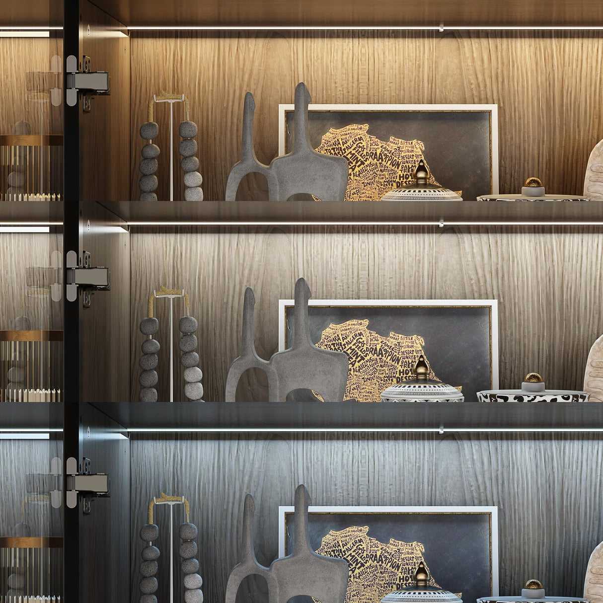 Homsee 63”W Display Cabinet Curio Cabinet with Light & Pop-up Glass Doors, Storage Cabinet Bookcase with 5-Tier Shelves & 3 Drawers for Living Room/Home Office, Dark Brown (63”W x 15.7”D x 78.7”H) Homsee