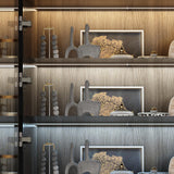 Homsee 63”W Storage Display Cabinet Curio Cabinet with Light & Pop-up Glass Doors, Bookcase with 5-Tier Shelves & 3 Drawers for Living Room/Home Office, Dark Brown (63”W x 15.7”D x 78.7”H) Homsee