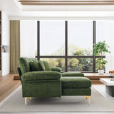 OUYESSIR U-Shaped Sectional Sofa Couch, 4 Seat Sofa Set for Living Room, Convertible L-Shaped Couch Set with Chaise Lounge, Ottoman and Pillows,114 inches (Olive Green) OUYESSIR