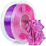 SUNLU Silk PLA Plus 3D Printer Filament, Dual Color Shiny PLA+ Filament 1.75mm, Silk Textures, 360° Spin Unveils Varied Colors, Dimensional Accuracy +/- 0.02mm, 1KG Spool(2.2lbs), Silk Red Blue SUNLU