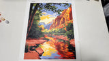 Zion Paint by Number, Paint by Numbers for Adults, National Park Paint by Numbers Kit, Utah Landscape Sunset DIY Acrylic Canvas Painting, Mount Lake Tree Home Wall Decor(16x20inch, No Frame) Artbrush Tower