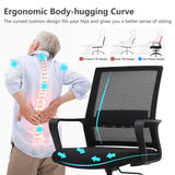 PayLessHere Drafting Chair Computer Standing Desk Chair Tall Office Chair with Lumbar Support Adjustable Foot Ring for Mesh Ergonomic Mid-Back Desk Chair (Black) PayLessHere