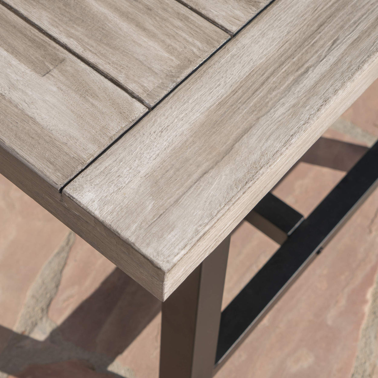 Christopher Knight Home Louise Outdoor Wicker Dining Set with Acacia Wood Table and Bench and Water Resistant Cushions, 6-Pcs Set, Sandblast Light Grey / Black Rustic Metal / Grey / Grey Cushions Christopher Knight Home