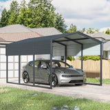 WELYAS 15×10 FT Heavy Duty Carport Canopy with Galvanized Steel Frame and Roof, All Metal Carport Garage, Car Shelter for Trucks, Boats, Tractors WELYAS