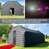 Large Black Inflatable Nightclub 30x20x13Ft Disco Cube Gazebo Event House with Logo Area Portable Inflatable Party Tent for Birthday, School Events, Backyard Party, Rental Business OZIS