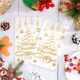 Whaline 80Pcs Christmas Guest Napkins Gold Foil 3 Ply Disposable Paper Pack Xmas Tree Snowflake Pattern Dinner Hand Towel Napkin for Xmas Party Winter Holiday Wedding Birthday Table Decorations Whaline