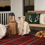 Nourison Home Grafix Red 7'10'' x 9'10'' Area-Rug, Modern, Plaid, Bed Room, Living Room, Dining Room, Kitchen, Easy-Cleaning, Non Shedding, (8' x 10') Nourison