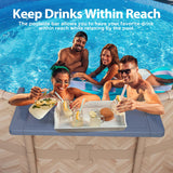 POOLHACKER Poolside Bar, Swim Up Bar Exclusively for Above-Ground Round Pools. Patio Poolside Table Smart Fold Easy Maintenance, Weather Resistant Stable Tabletop (Phantom Gray) POOLHACKER