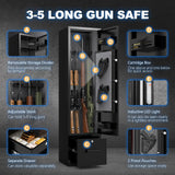 Gun Safes, Drawer Gun Safe, Gun Cabinets for Rifles and Shotguns, Rifle Safes for Home, Quick Access Rifle Safe with Dual Alarm & Mute Mode, Shotgun Safe with 2 Movable Gun Racks, Pistol Pockets, LED Marcree