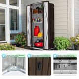 AECOJOY Outdoor Storage Cabinet Waterproof with Shelves, Vertical Tall Garden Outdoor Cabinet, Sheds & Outdoor Storage Clearance Cabinet Weatherproof for Outside in Brown AECOJOY