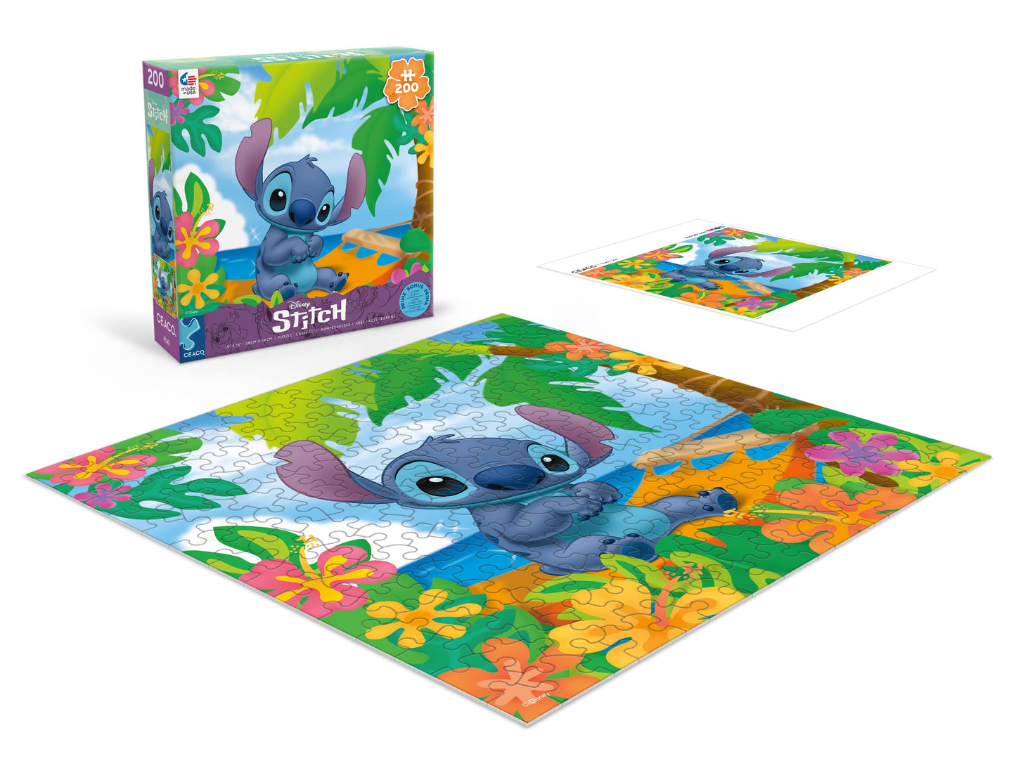 Ceaco - Disney Friends - Flower Power Stitch - 200 Piece Jigsaw Puzzle