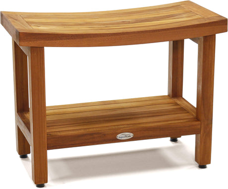 AquaTeak Patented 24" Sumba Teak Shower Bench with Shelf AquaTeak