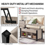 Yaheetech Gray Coffee Table, Lift Top Coffee Table with Hidden Compartment & Shelf, Lift Up Dining Table for Living Room Reception, Retro Central Table with Wooden Lift Tabletop, 41 inch L Yaheetech