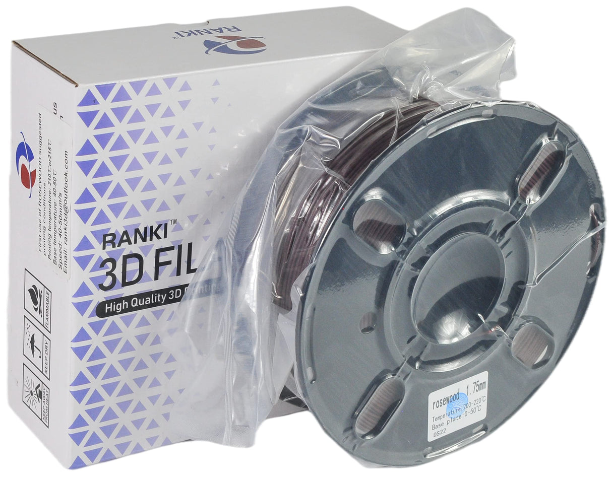 RANKI Wood PLA Filament 1.75mm 3D Printer Filament Rosewood, Real Wood Infill, 1kg Spool (Rosewood) RANKI