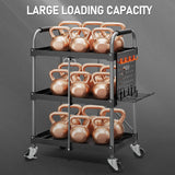 KINGRACK 3 Tier Rolling Tool Cart with Wheels and Ergonomic Handle, Heavy Duty Foldable Utility Service Cart with Organizer Shelf, Multifunctional Storage Organizer, Practical for Home, Office, Garage KINGRACK