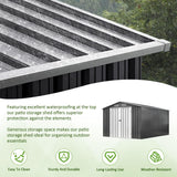 DAUSOLA 10x14 FT Outdoor Storage Shed, Metal Garden Tool Shed with Updated Frame Structure and Lockable Doors, Ideal for Backyard Garden Patio Lawn, Grey DAUSOLA