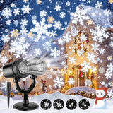 Christmas Snowflake Projector Light, 2025 Dual Head Snowflake Light, IP65 Waterproof, Rotating LED Snowfall Projector for Indoor Outdoor Christmas Party Garden Decorations BOTUMIUY