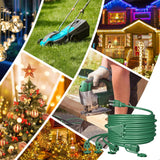 Eversimpleinc 1 to 4 Splitter Extension Cord (Combined 68 FT, End to End 50 FT), 3 Prong Plug with 4 Outlets with Weatherproof Covers for Indoor and Outdoor Holiday Christmas Decroations Eversimpleinc