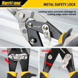 HURRICANE 10 Inch Aviation Tin Snips, Heavy Duty Metal Cutter Shears for Cutting Sheet Metal, Straight Cut, Chrome Vanadium Steel HURRICANE