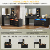 DWVO Vanity Desk with Mirror and Light, 65" Makeup Mirror Table Set with 3 Lighting Modes Adjustable, Large Makeup Dressing Vanity Table with Charging Station, 10 Drawers and 4 Storage Shelves, Black DWVO