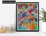 VAIIEYO 5D Diamond Art Kits for Adults Heart Shape, Diamond Painting Oil Painting, Paint by Numbers Oil Painting Full Drill Round Rhinestone Craft Canvas for Home Wall Decor Gift 12x16 inch VAIIEYO