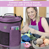 MIAOKE 79pc Crochet Kit, Large Knitting Bag Yarn Storage Organizer, Crocheting Starter Kits with Waterproof Bag, Beginner Knitting Accessories Set, for Beginners Adults Travel Crochet Supplies MIAOKE