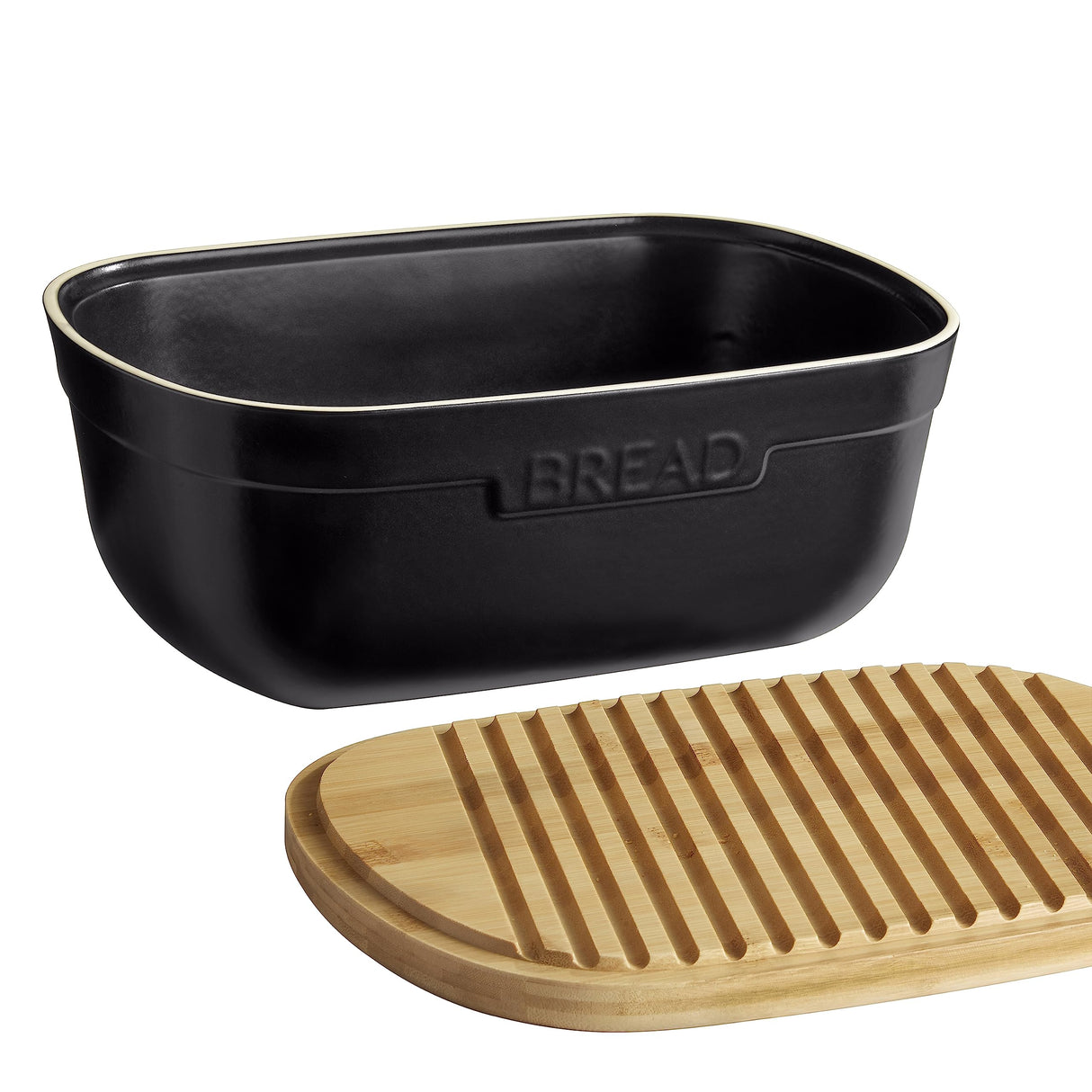Emile Henry Bread Box, 14 x 9.5 x 6 inches, Black Truffle Emile Henry