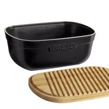 Emile Henry Bread Box, 14 x 9.5 x 6 inches, Black Truffle Emile Henry
