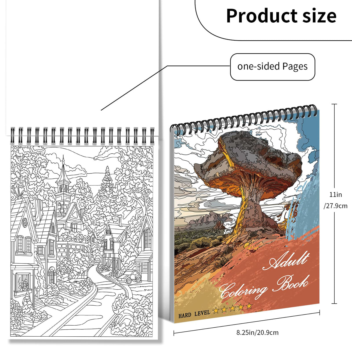 Kalysky Landscapes Adult Coloring Book Set of 3 – Complex Nature Landscapes & Iconic Architecture | Desert, Ocean Forests, Modern Wonders | Coloring Books for Adults Relaxation (8.25” x 11”) Kalysky
