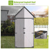 Sheds Outdoor Storage, Wooden Garden Shed with All Around Strong Metal Frame, Large Tool Shed with Floor and Adjustable Shelves, for Backyard Garden Patio Lawn(White) Joyqinchen