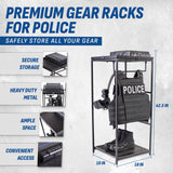 Guard The Line Tac Tower – Police Gear Rack with Quick Access Safe – American Flag Tactical Gear Stand – Law Enforcement Vest and Duty Belt Holder - Cop Caddy Valet Stand - Police Gift Guard The Line