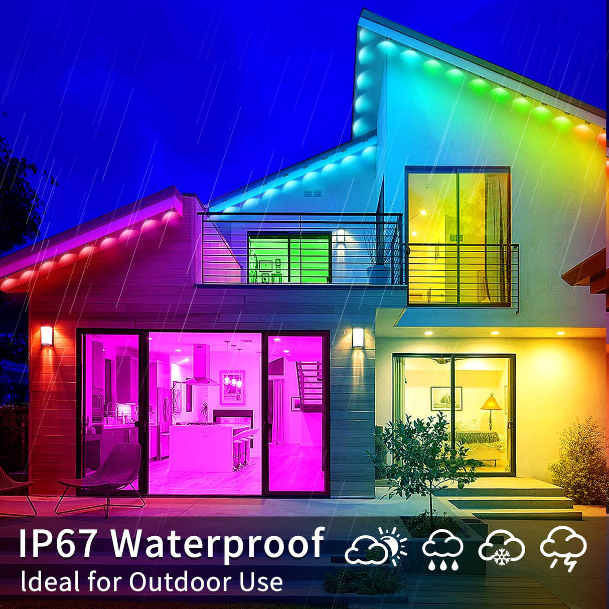 Yocrostar 200ft Permanent Outdoor Light,RGB Eaves Lights with App Control Remote,DIY IP67 Waterproof led Lights,Outside Light for House,Halloween,Roof,Garden,Christmas Decorations Yocrostar