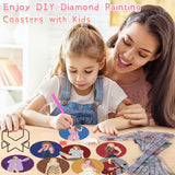 Clendo Pop Star Diamond Painting Coasters Kits for Adults, 8PCS Pop Diamond Art Coaster Kits with Holder, Small Diamond Painting Kits for Adults & Kids Art Craft Supplies, Bdwy041 Clendo