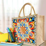 Generic 5D Diamond Art Painting Tote Bag Kit, DIY 5D Diamond Art Painting Handbag Kits, Diamond Art Painting Bag, (Single Side Dot Diamond) (#07-Mandala) WoodArtSupply