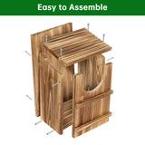 UUMENHA Owl House,Carbonized Cedar Large Owl Bird Box with Shavings,Owl Boxes for Outside 14.5×9×7.5 inches,Owl Nesting Box for Wildlife Lovers,Easy Assembly Required UUMENHA