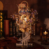 MU 3D Metal Puzzle for Adult Romeo and Juliet with Lighting Musix Box Set, Elf Palace Model Kits Miniature Building, Role-Playing Brain Teaser Love Gift Home Decor, 331pcs MU